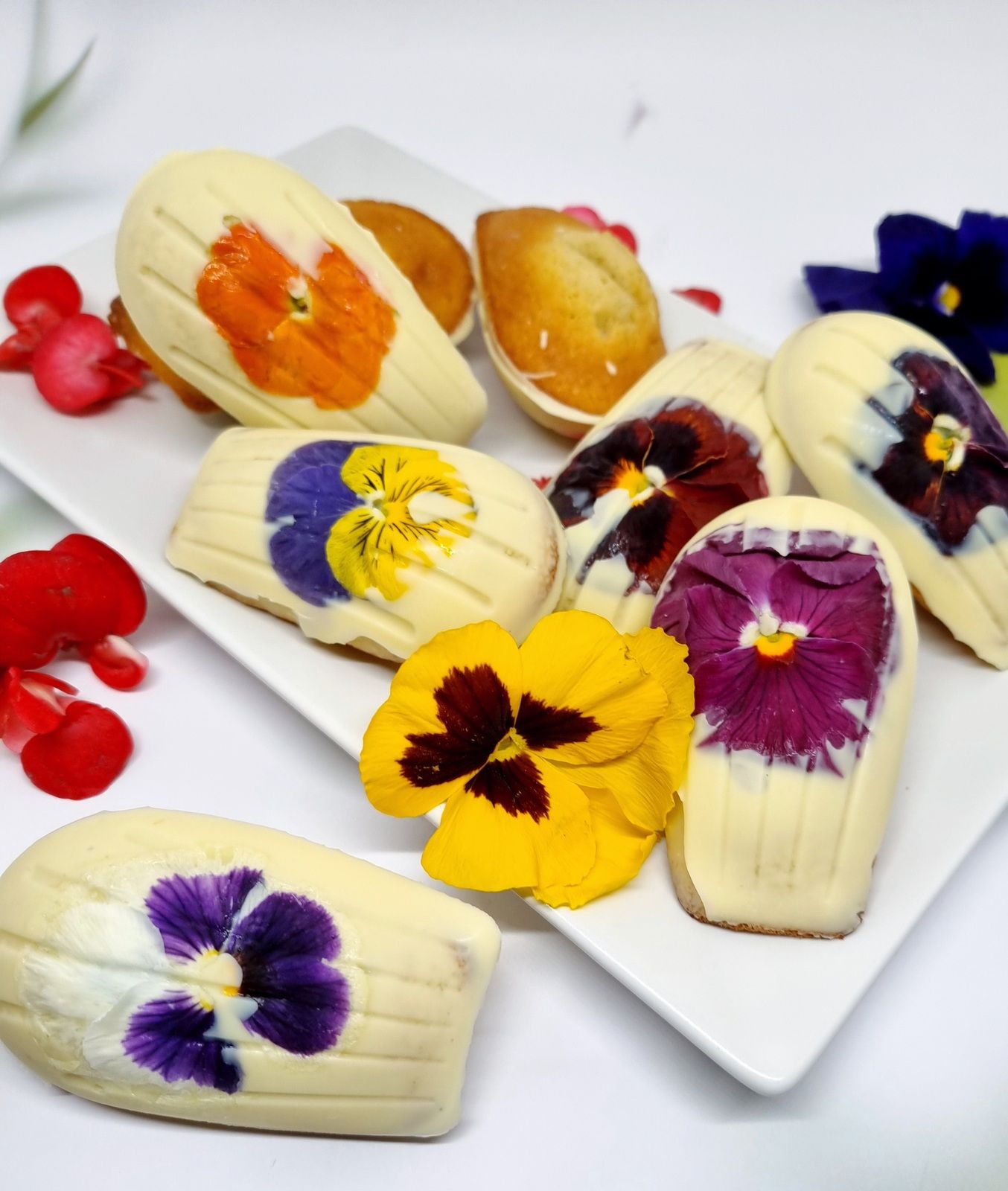 Madeleine chocolat et fleurs