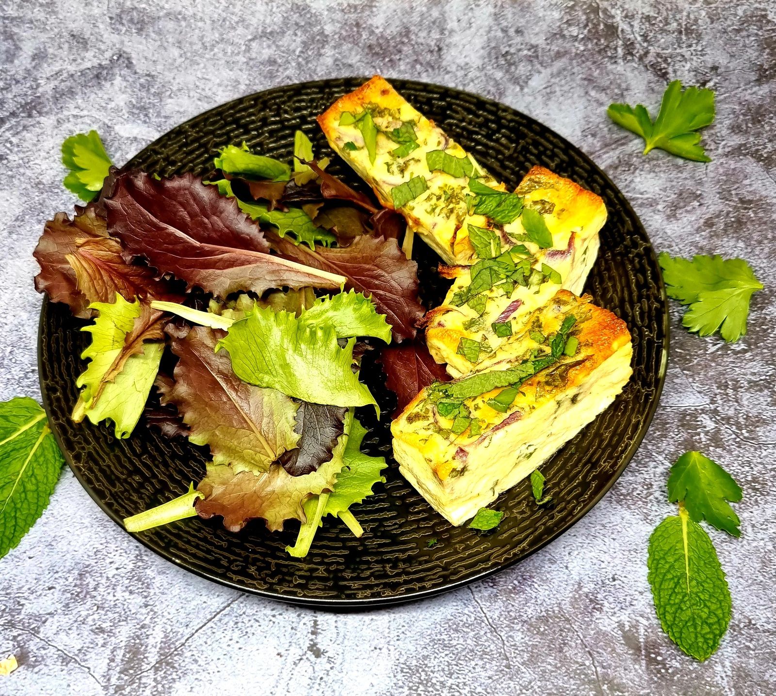 Mini flans chèvre et menthe