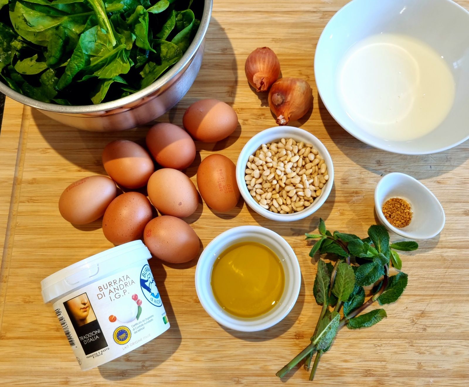 Fritatta épinards et burrata