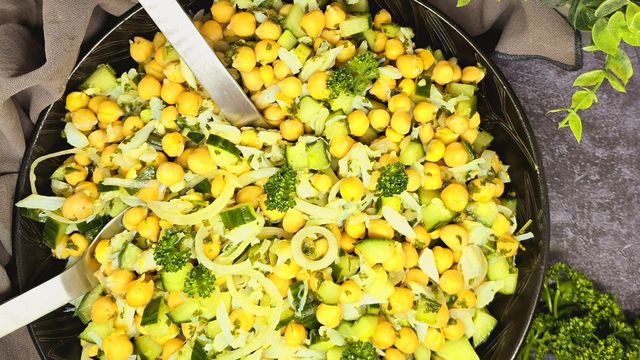 Salade de pois chiches à la morue