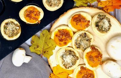 Mini quiches champignons ou potimarron
