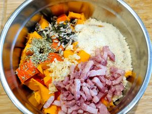 Gratin de potimarron au lard