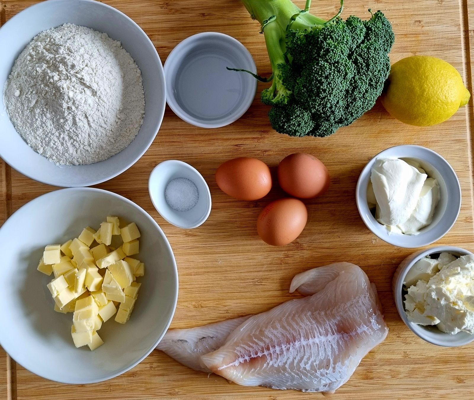 Quiche brocoli, poisson et fromage frais
