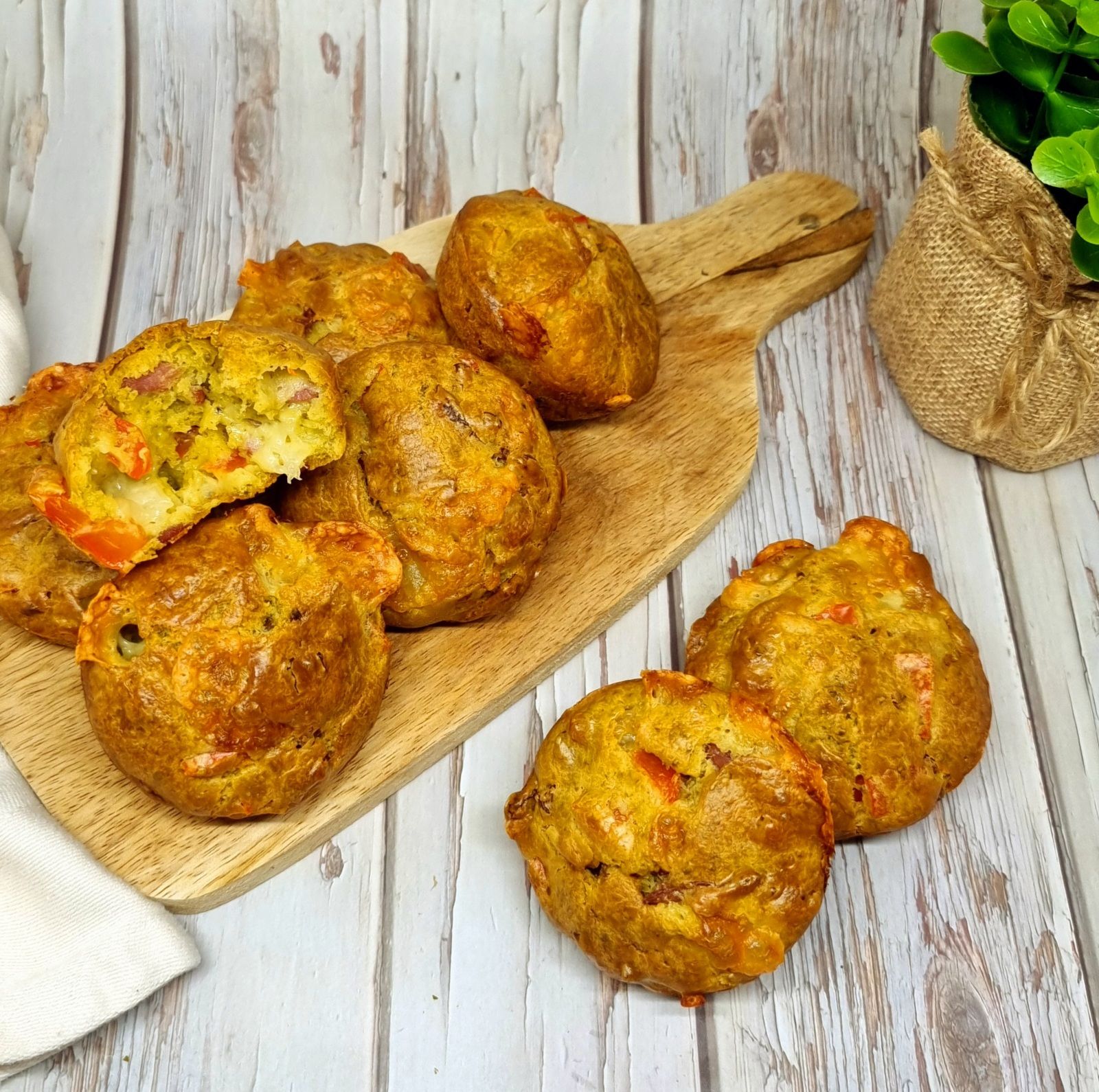 Mini-cakes bacon, poivron et mozzarella