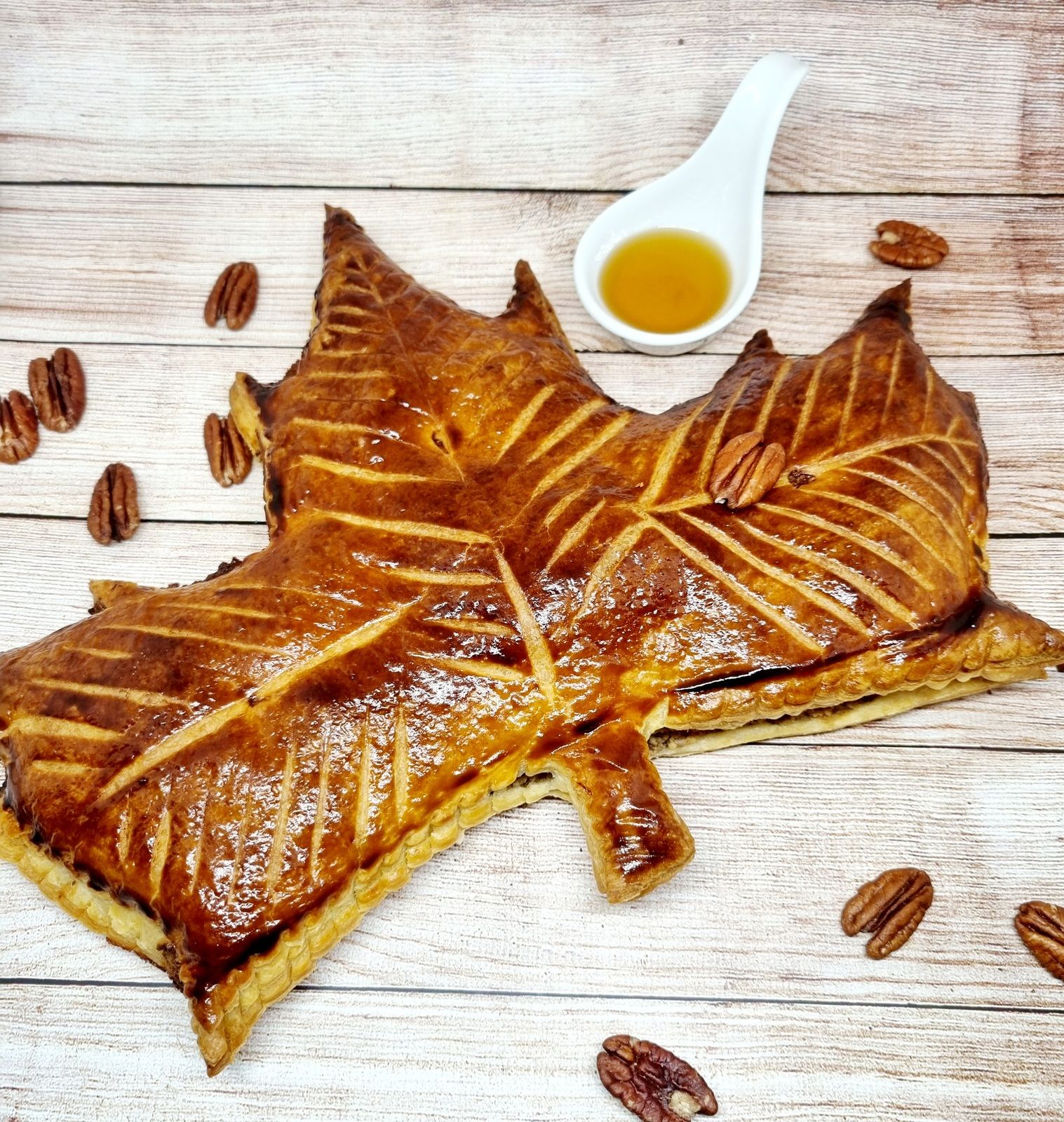 Galette pécan et sirop d'érable