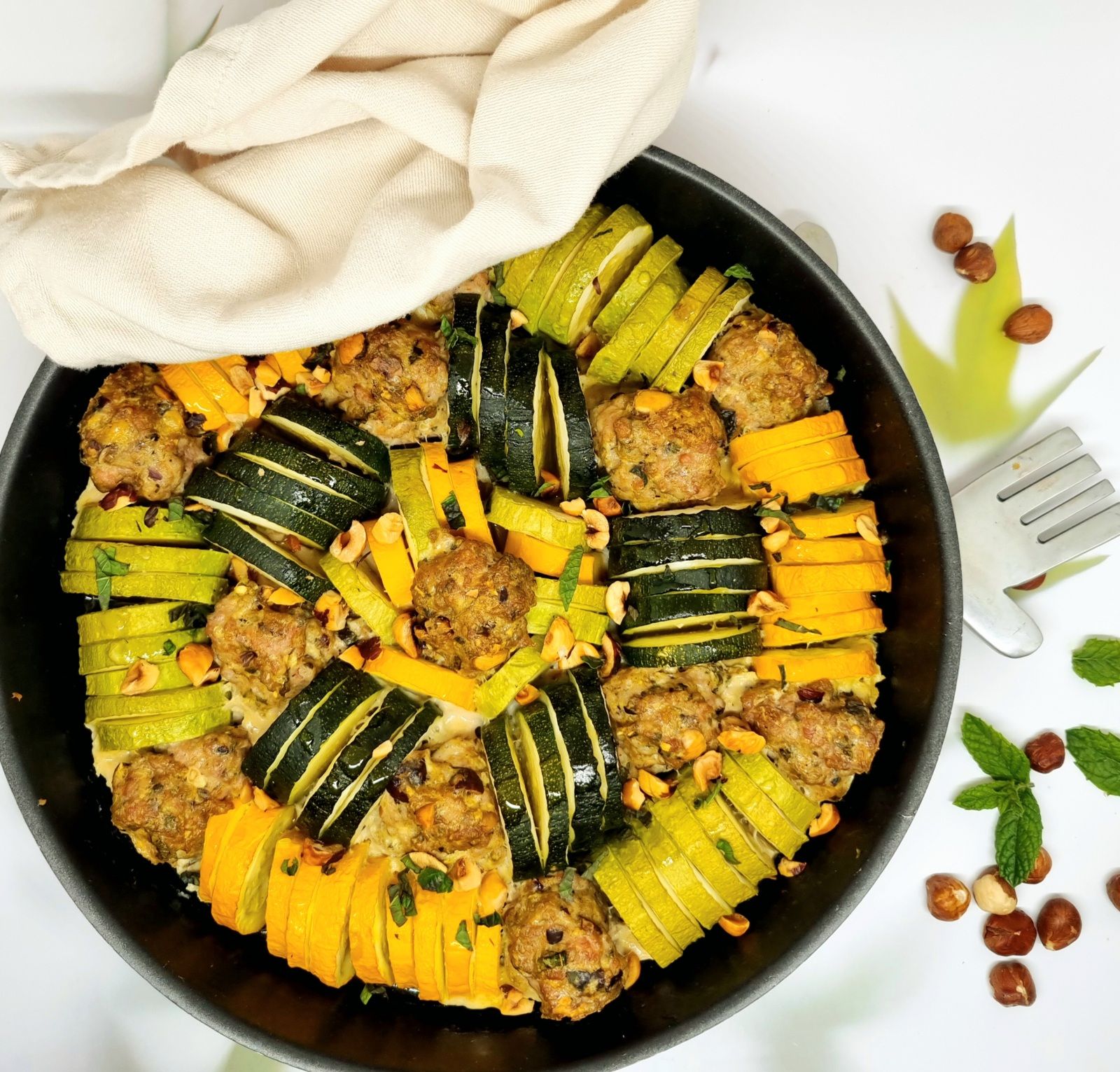 Tian de courgettes au boulettes
