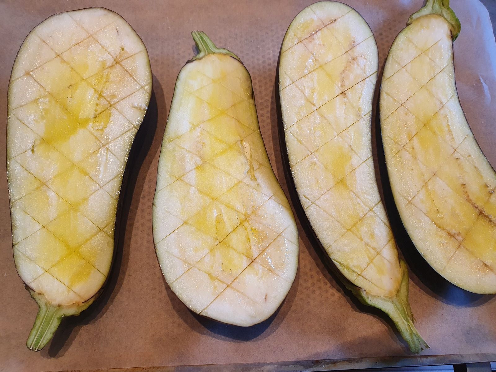 Aubergines aux pois chiches grillés