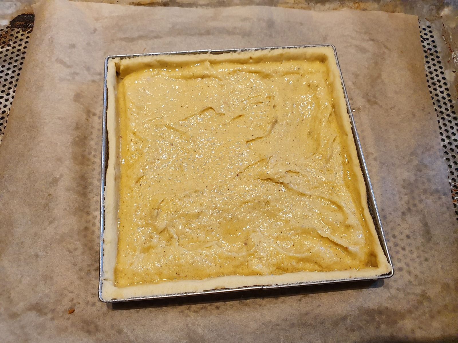 Tarte géométrique à la rhubarbe