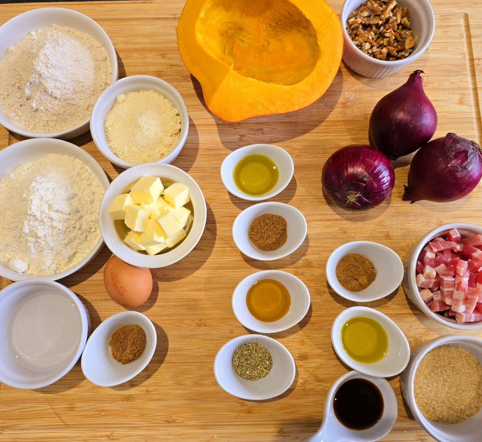 Tarte rustique potimarron et oignons