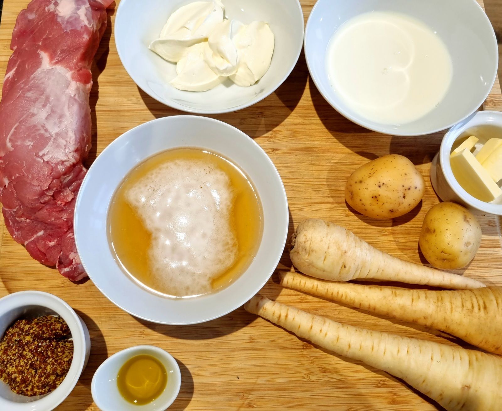 Filet mignon à la bière et à la moutarde