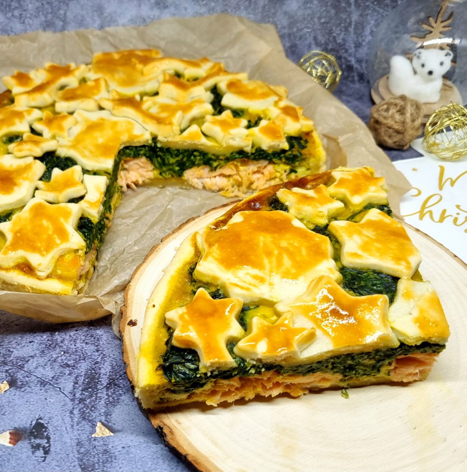 Tourte saumon épinards