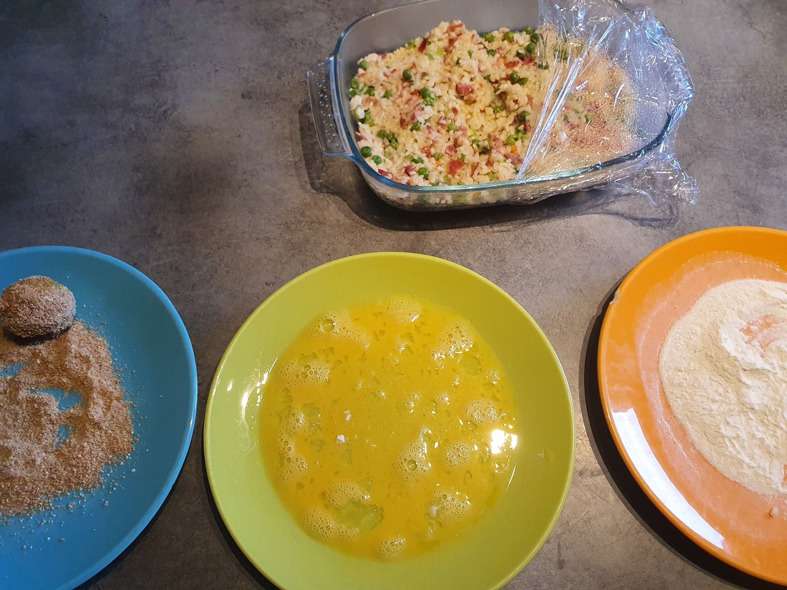 Arancinis petits pois bacon