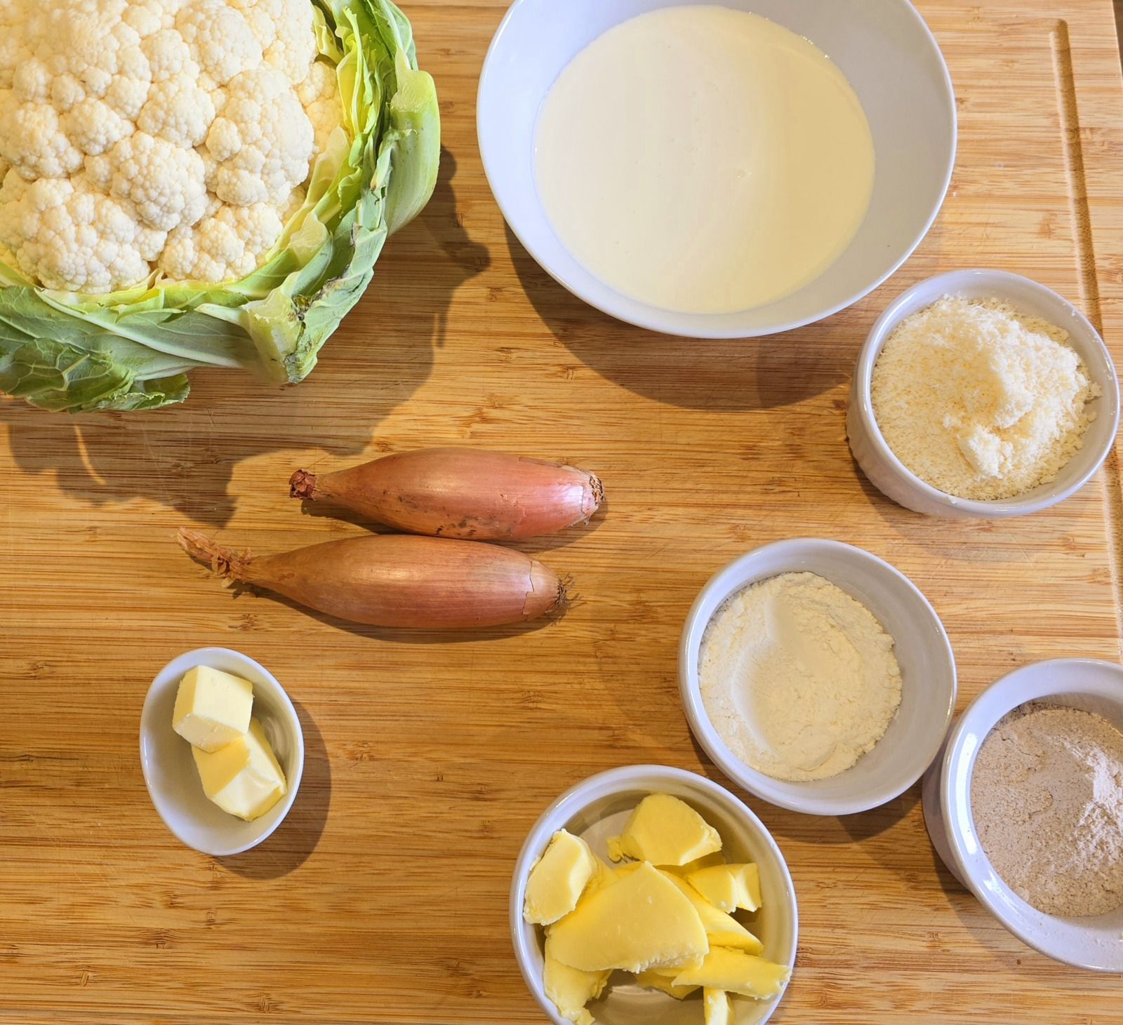 Crumble de chou fleur au sarrasin et crème de parmesan