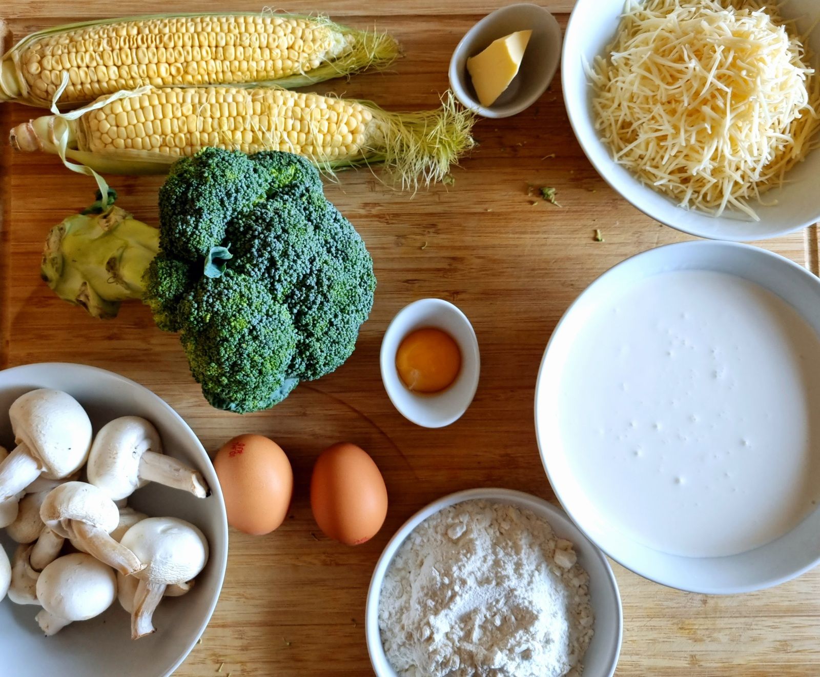 Quiche sans pâte brocoli et maïs