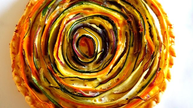 Tarte aux rubans de légumes