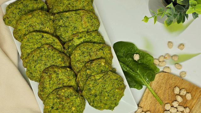 Galettes pois chiches, épinards et fêta