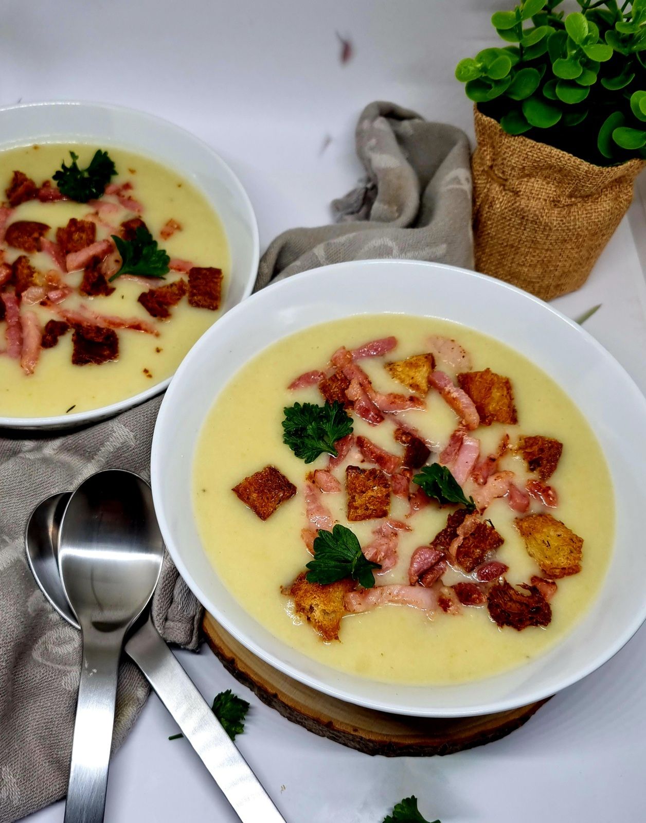 Soupe de pommes de terre au lard
