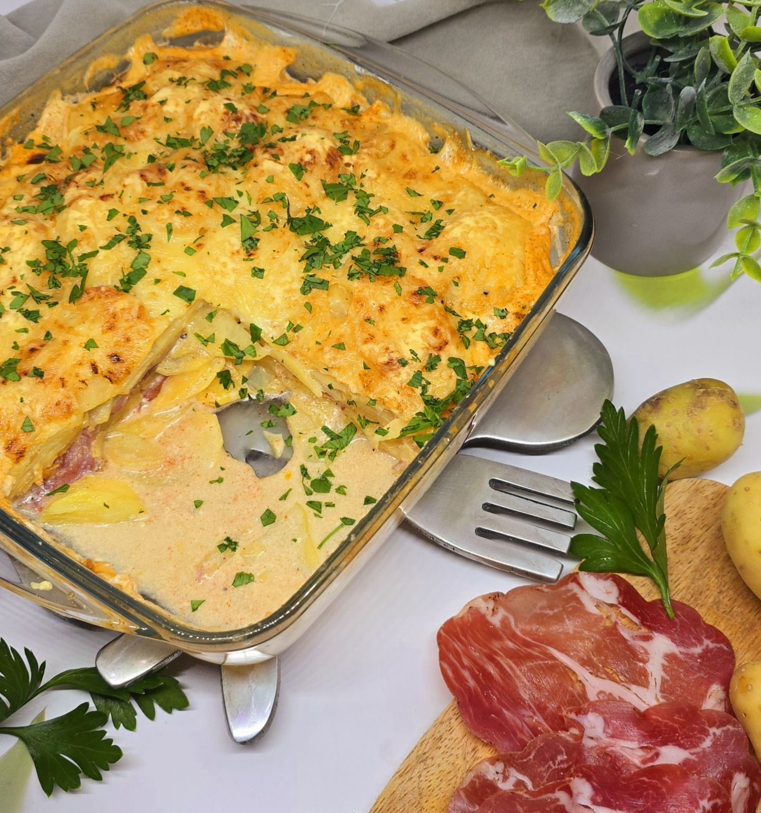 Gratin de pommes de terre et coppa