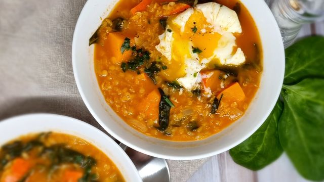 Soupe de lentilles corail et potimarron