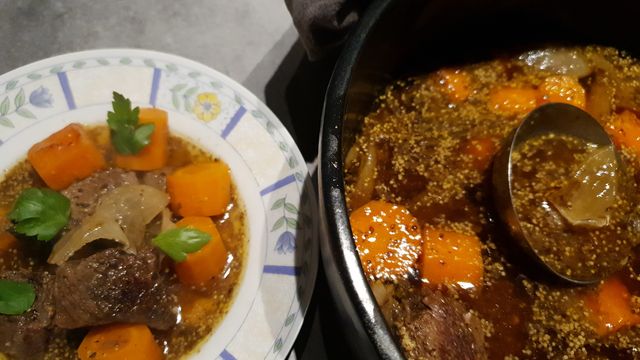 Boeuf fondant à la moutarde