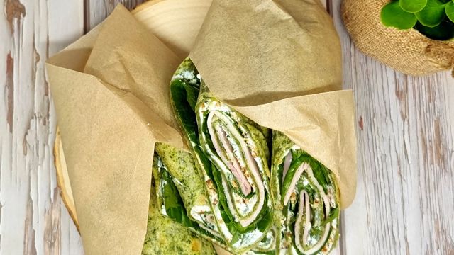 Wraps épinards jambon et ricotta
