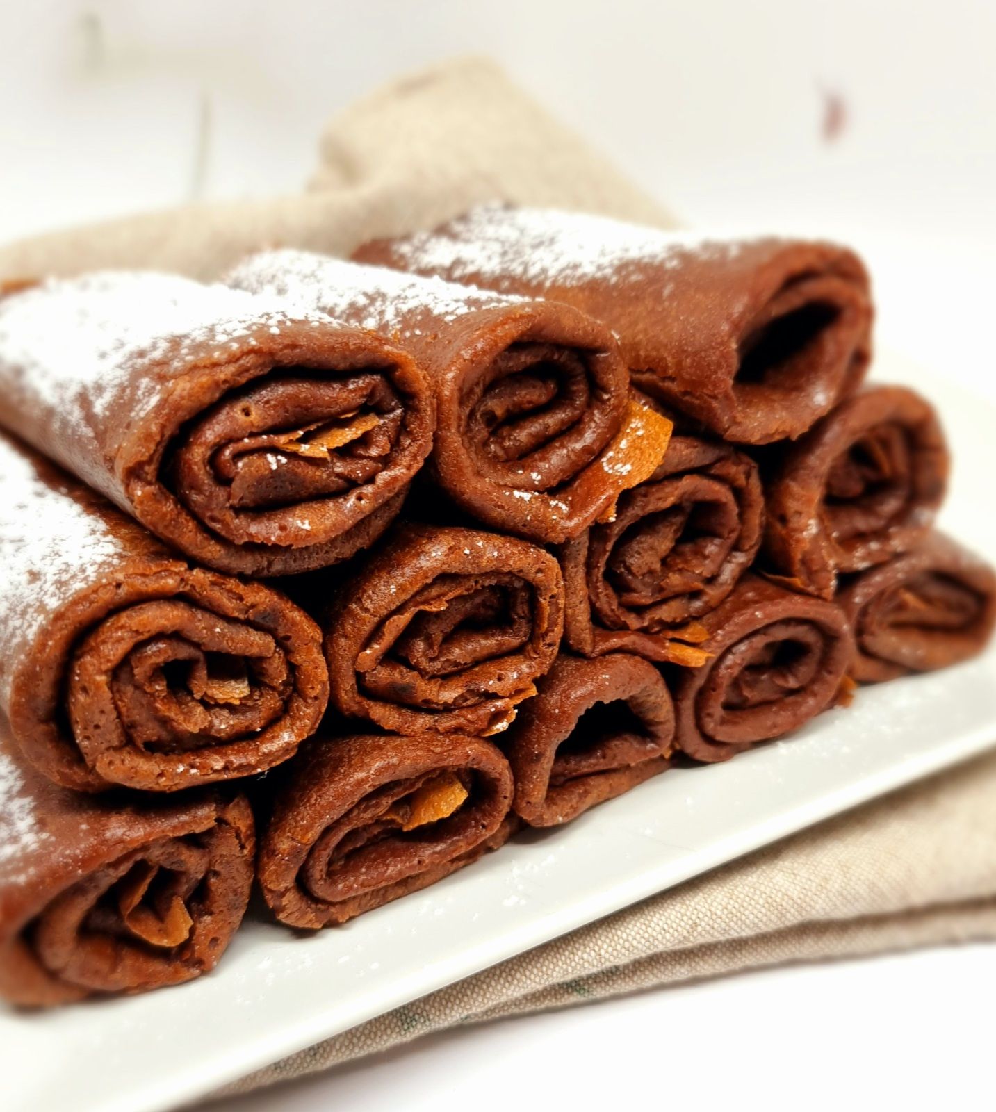 Crêpes au cacao et à la farine de châtaigne