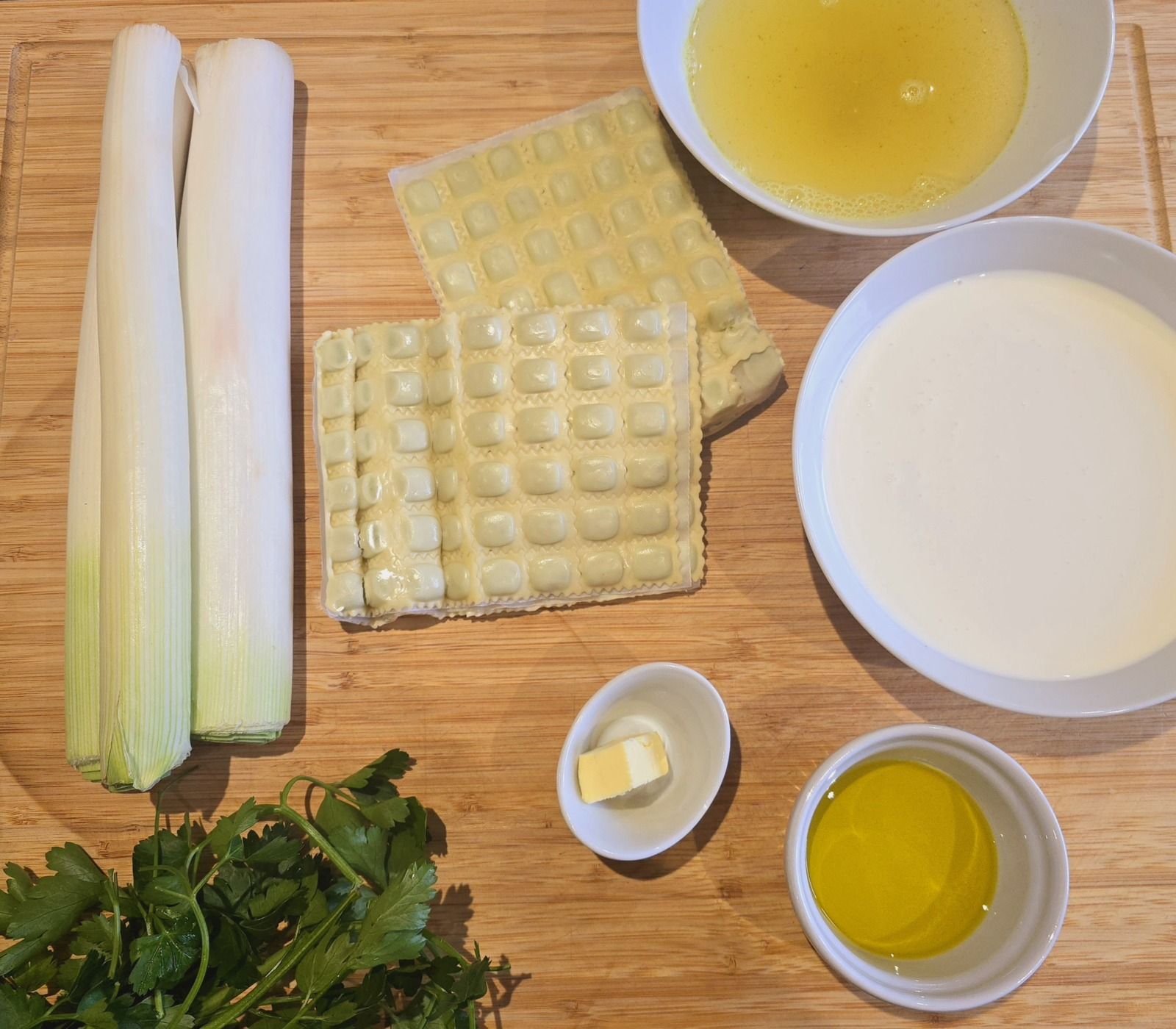 Gratin de poireaux et ravioles du Dauphiné