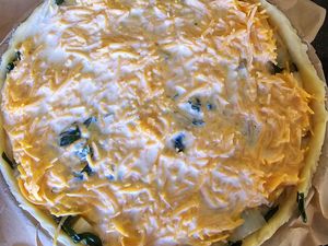 Quiche à la mimolette et aux blettes