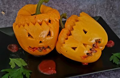 Poivrons farcis d'Halloween