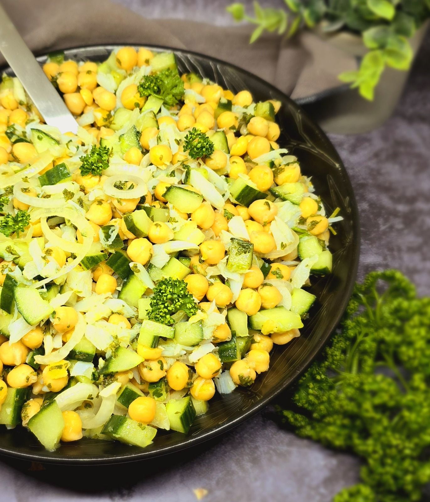 Salade de pois chiches à la morue