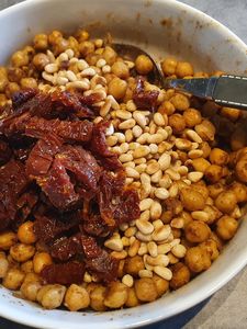 Aubergines aux pois chiches grillés