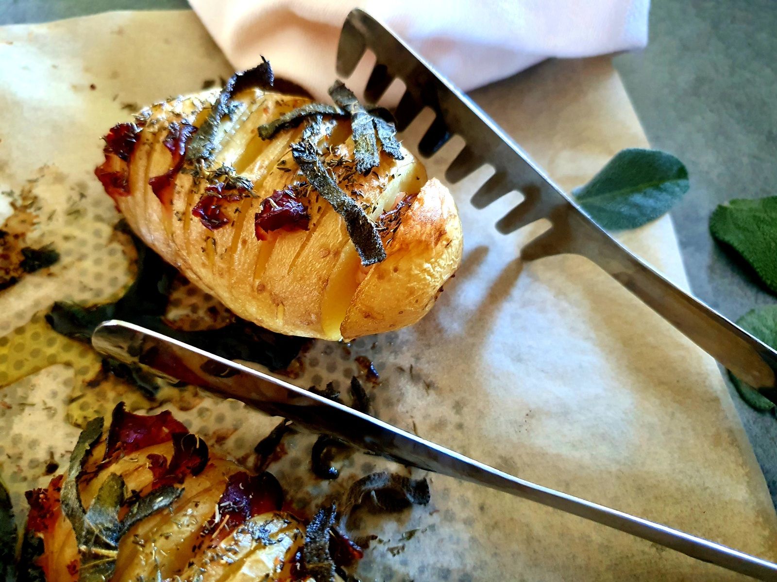 Pommes de terre Hasselback au bacon