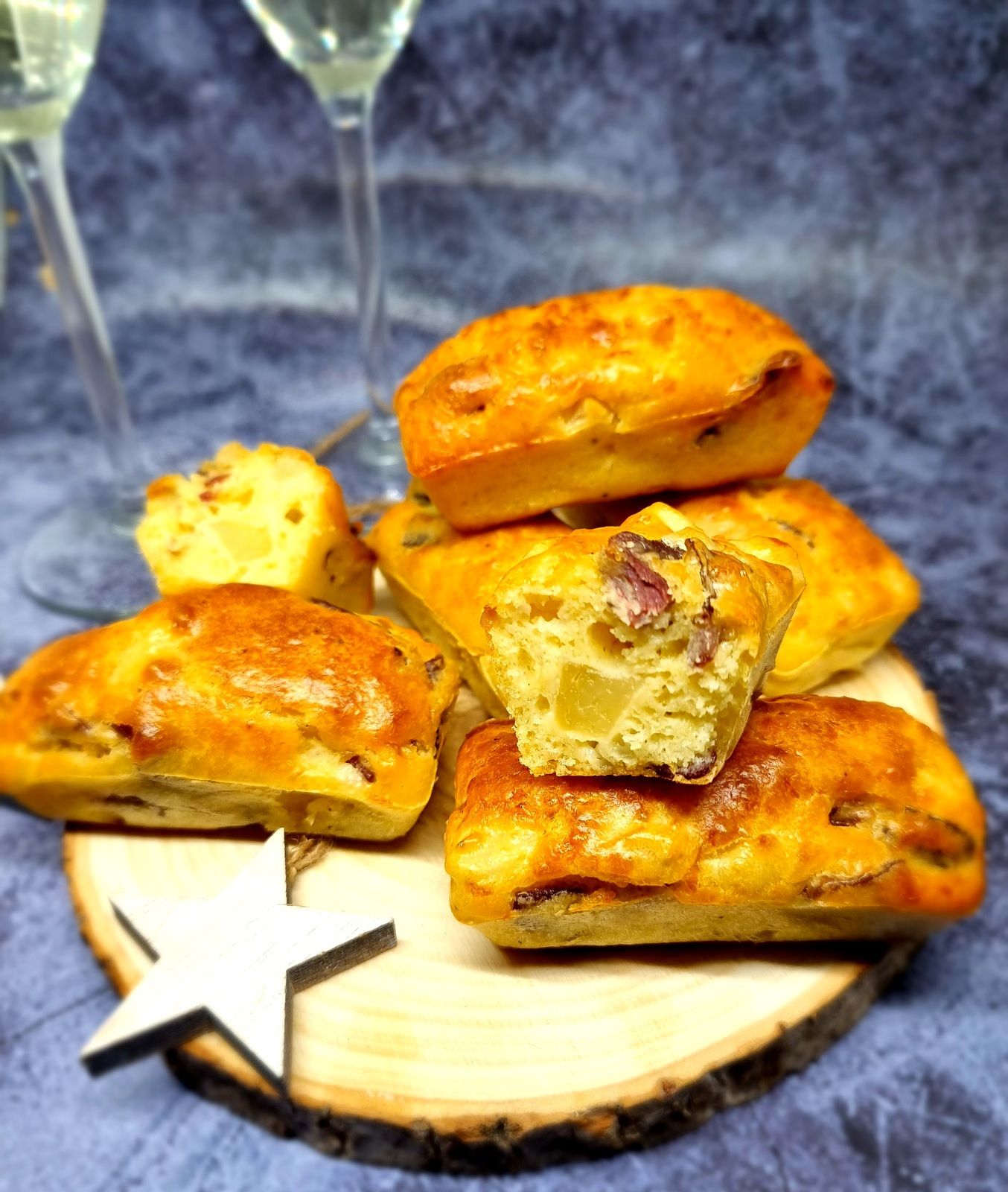 Mini-cakes au magrets fumés et pommes