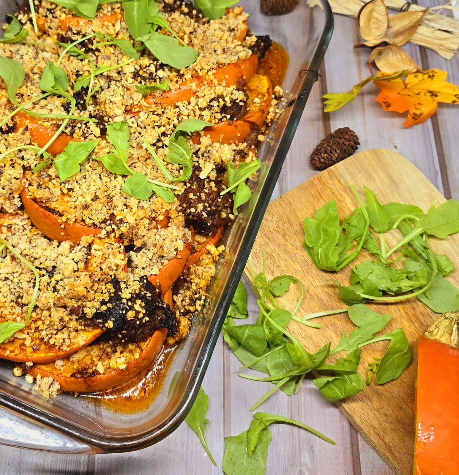 Crumble de potimarron et effiloché de porc