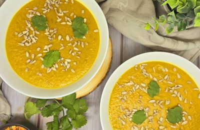 Soupe de carottes et lentilles 