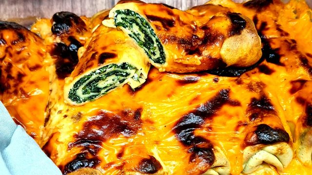 Crêpes aux épinards gratinées