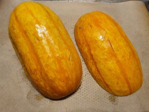 Courge spaghetti à la carbonara