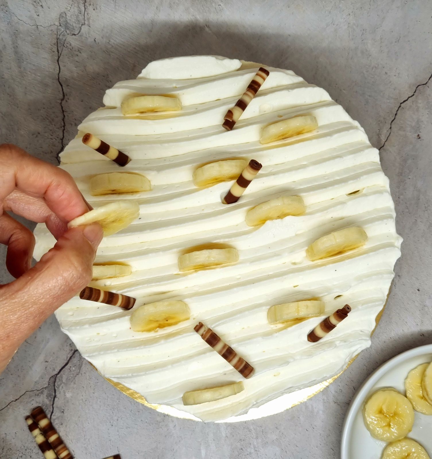 Entremet banane et chocolat au caramel