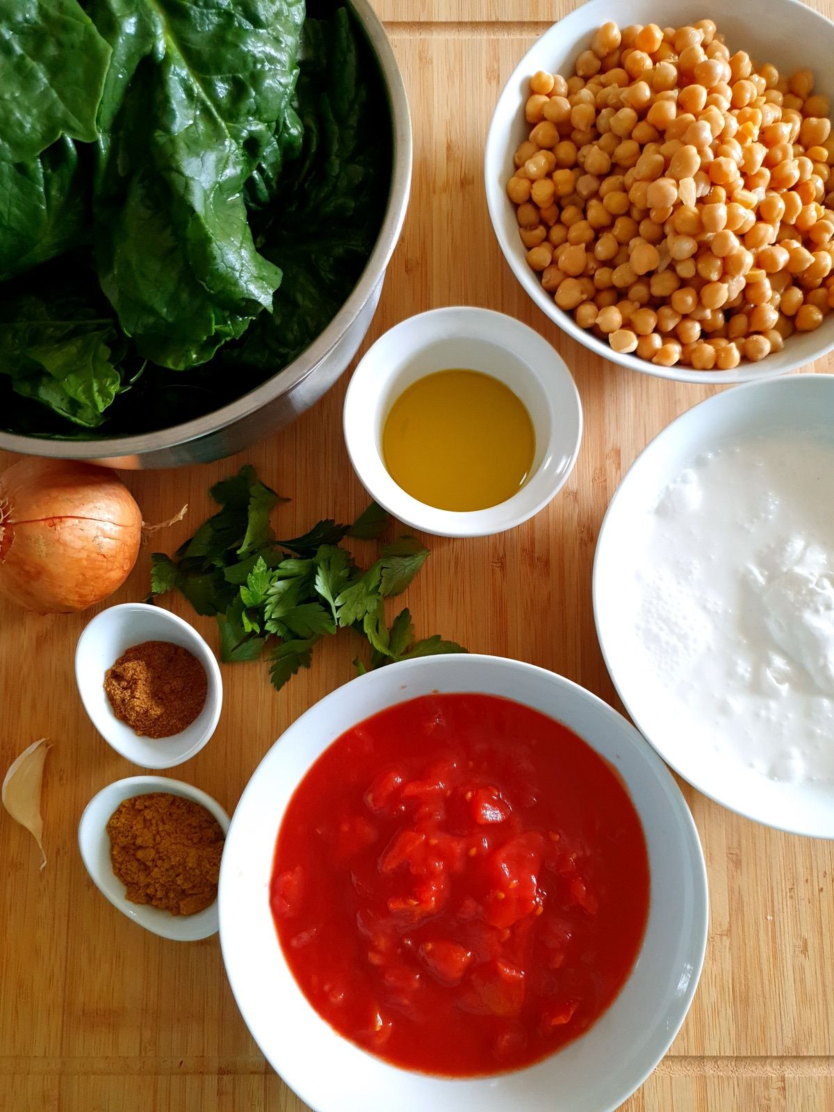 Curry de pois chiches et épinards