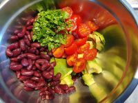 Salade de patates douces et haricots rouges