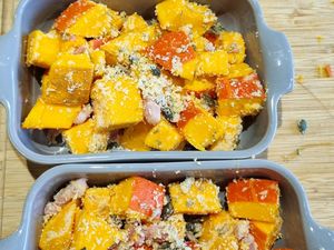 Gratin de potimarron au lard