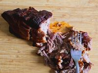 Crumble de potimarron et effiloché de porc