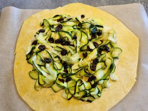 Tarte rustique courgettes et burrata