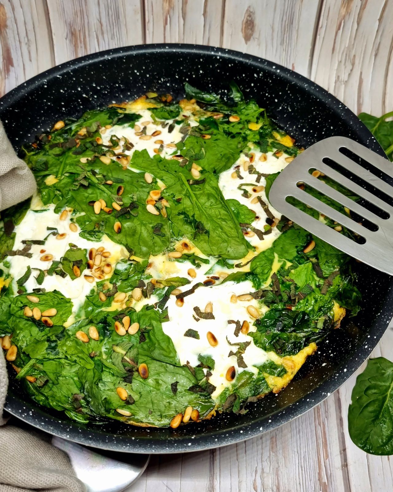 Fritatta épinards et burrata