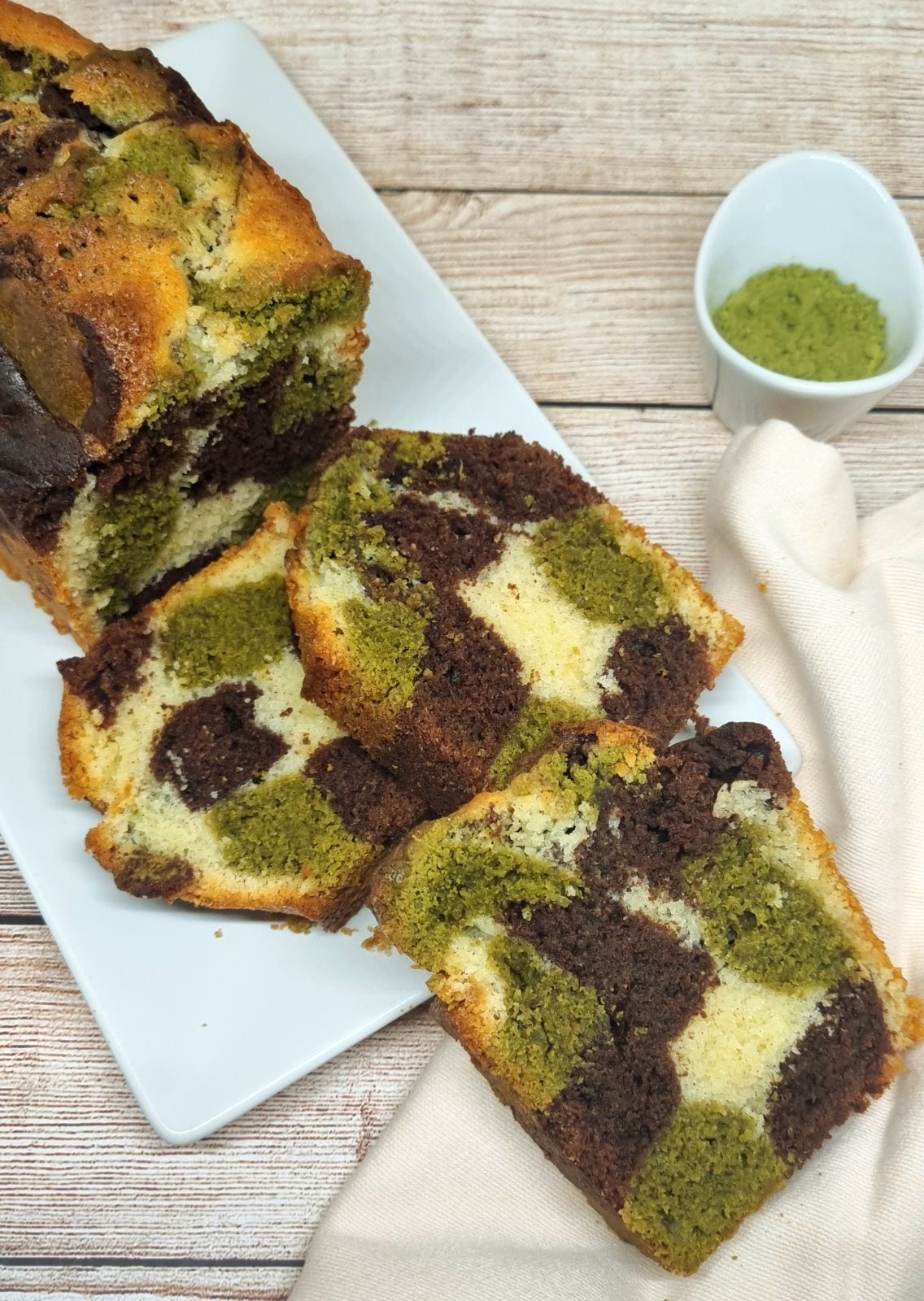 Marbré matcha choco et vanille