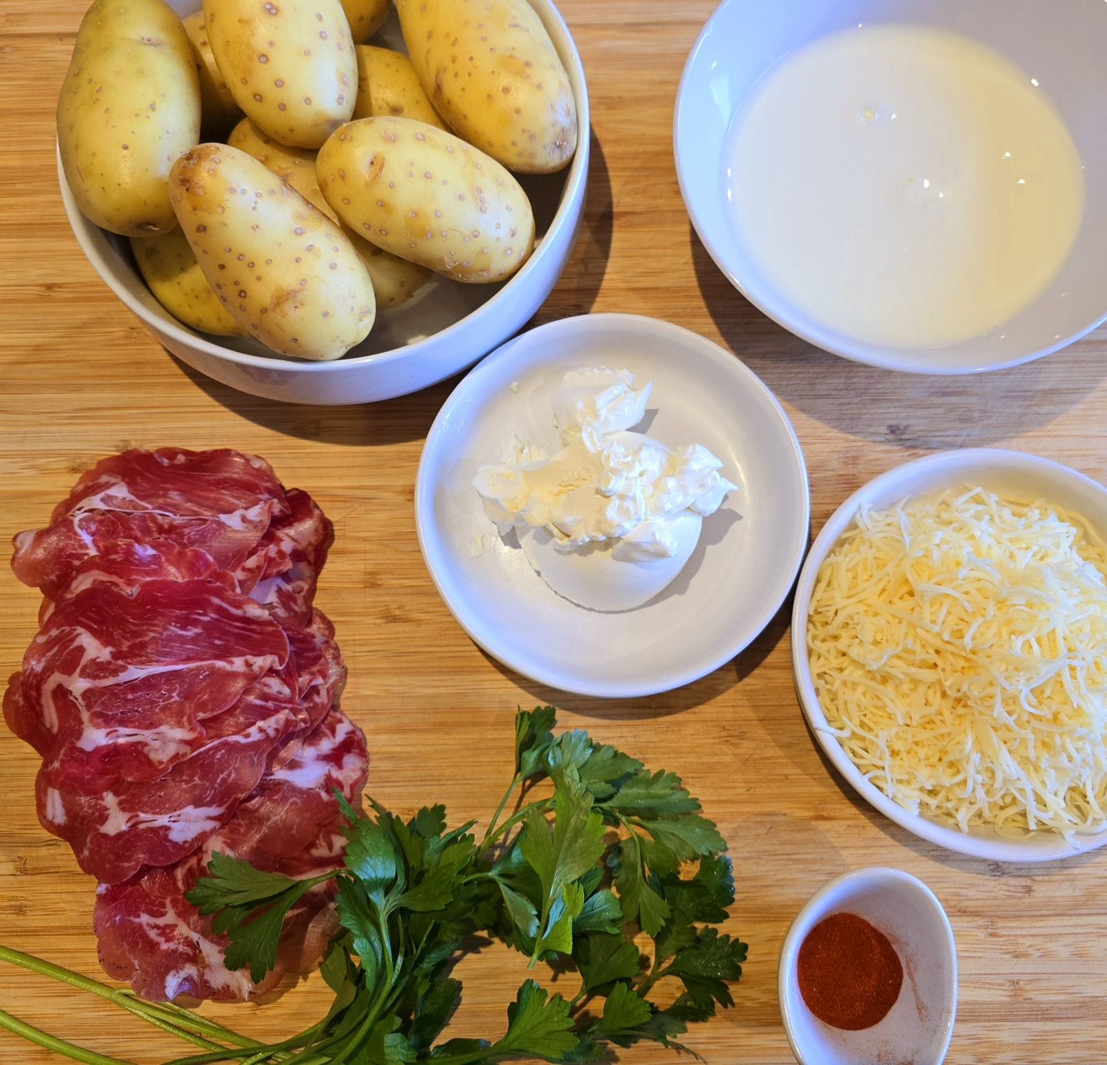 Gratin de pommes de terre et coppa