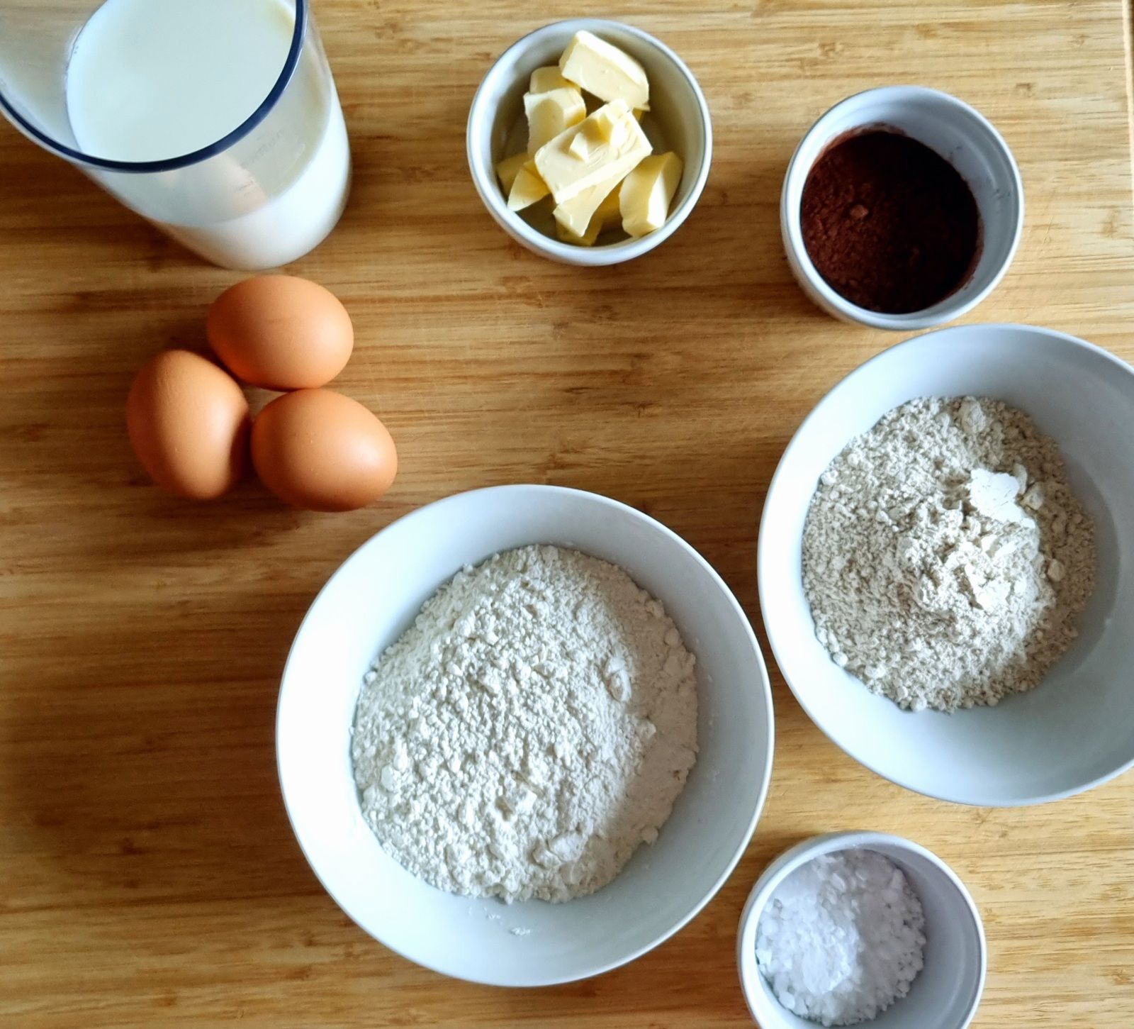 Crêpes au cacao et à la farine de châtaigne