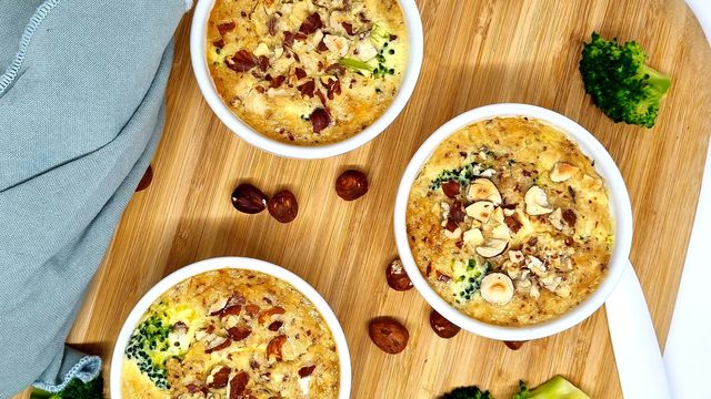 Flans de brocoli aux noisettes