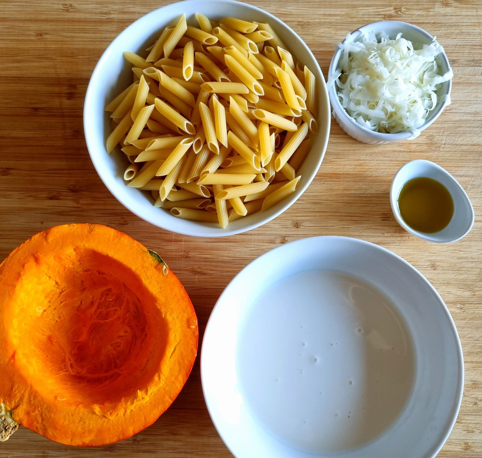 Pâtes crémeuses au potimarron