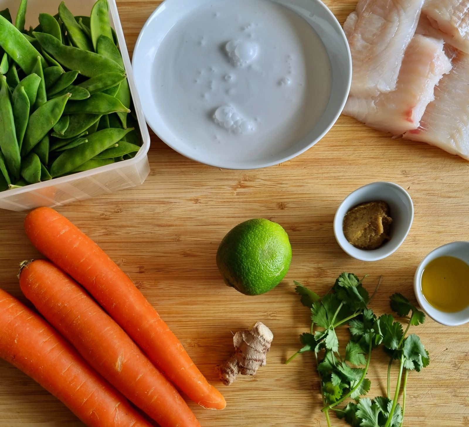 Curry de cabillaud au lait de coco